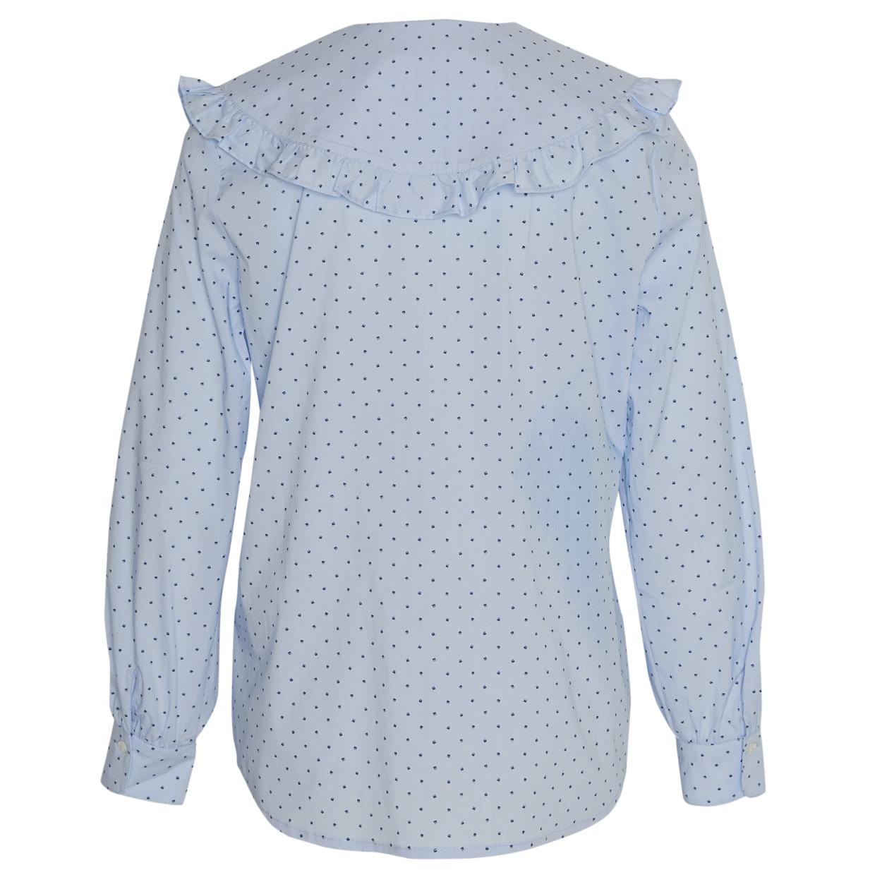 Shirt With Large Collar In Blue - Bleu