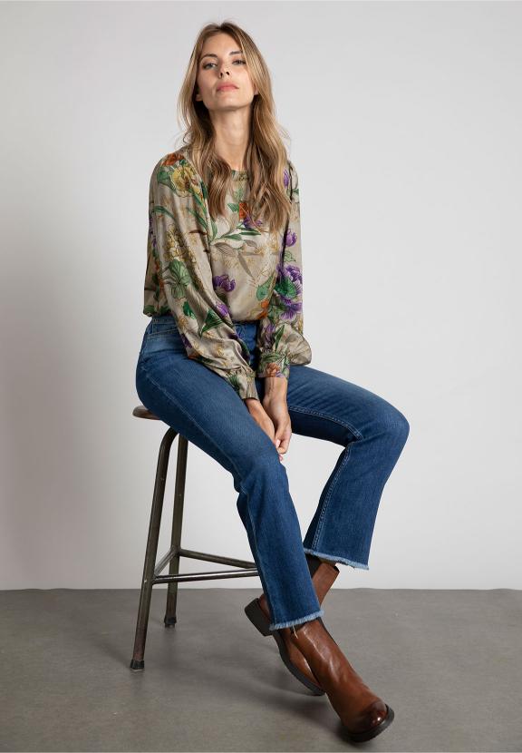 Oversized Slipover Shirt In Multi - Meervoudig