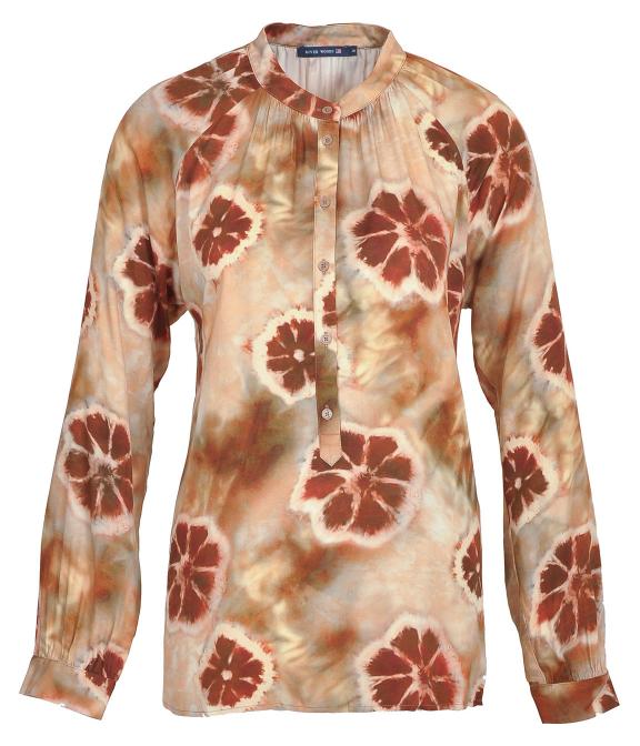 Wide Raglan Sleeve Shirt In Multi - Meervoudig
