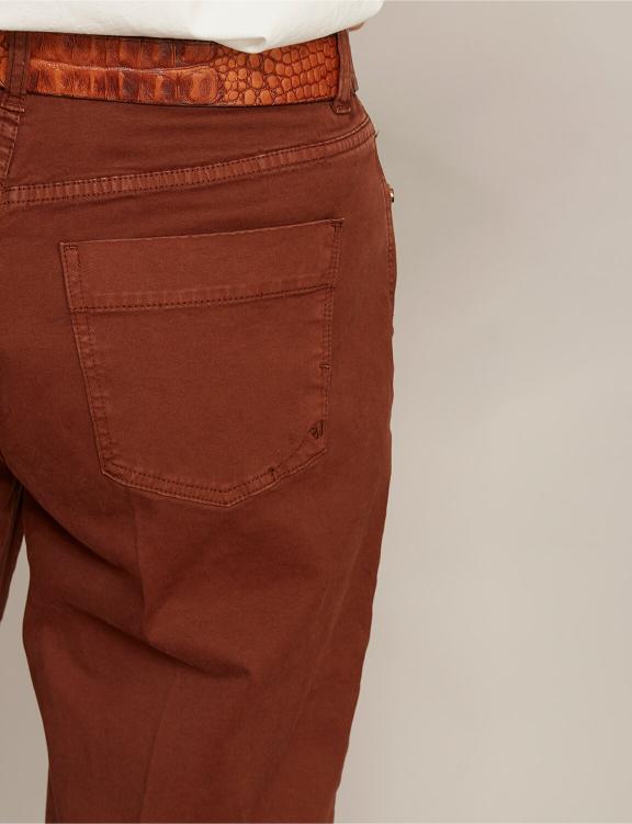 Wide Cotton Cropped Pants In Brown - Bruin