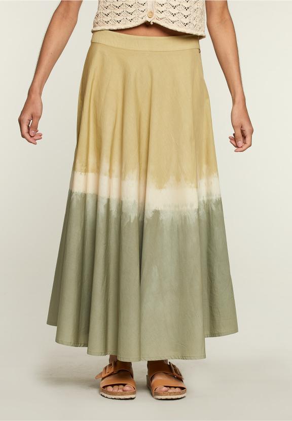 Dye Cotton Skirt - Vert