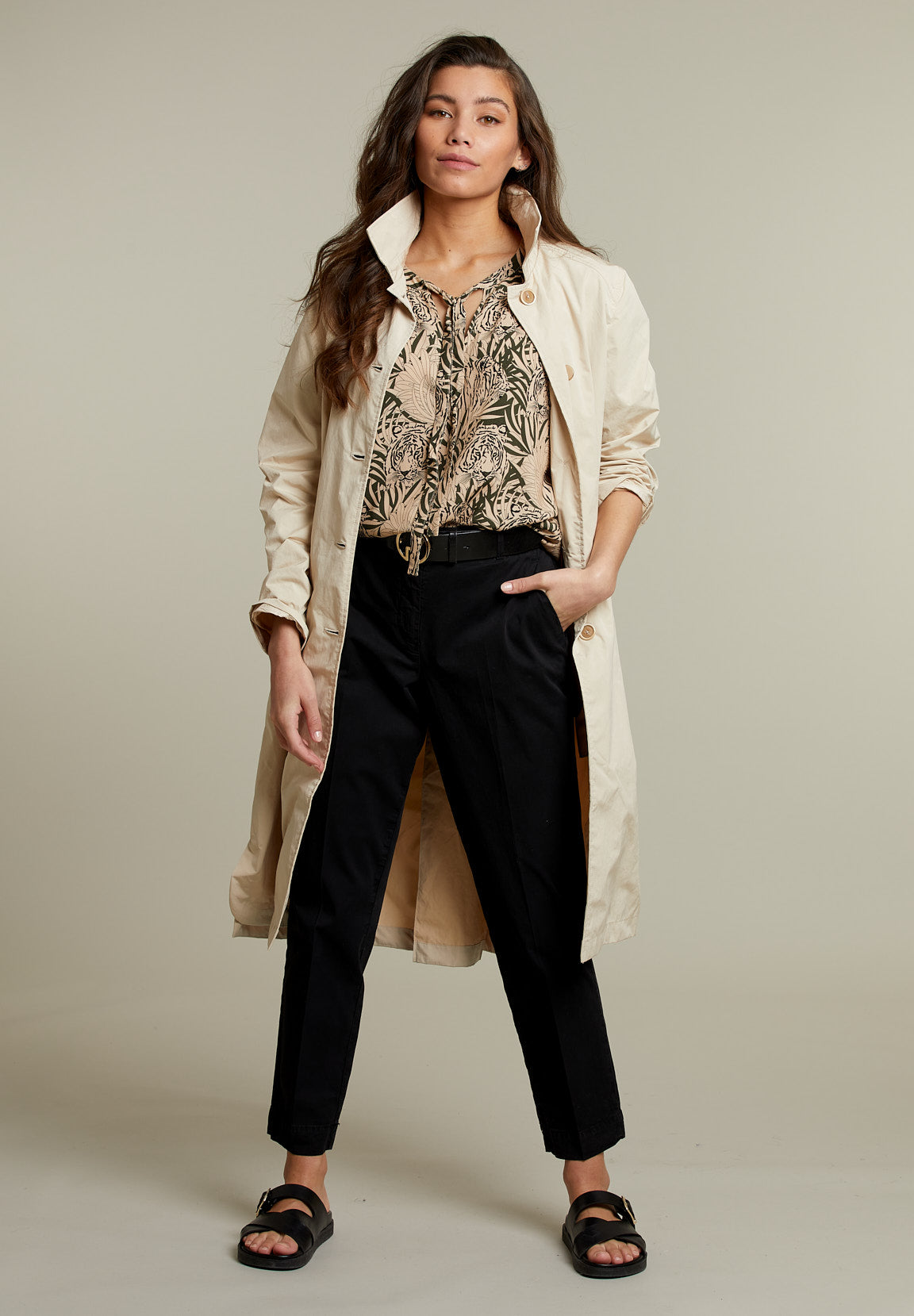 Black Cotton Chino Pants - Black - W