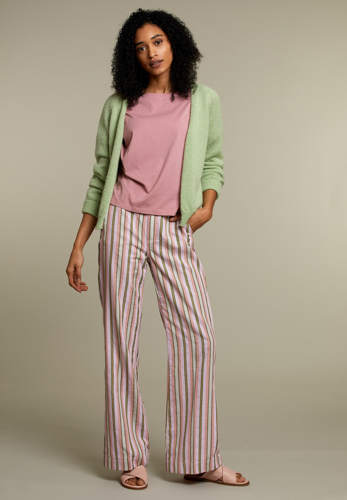 Striped Straight Pants - Multi - W