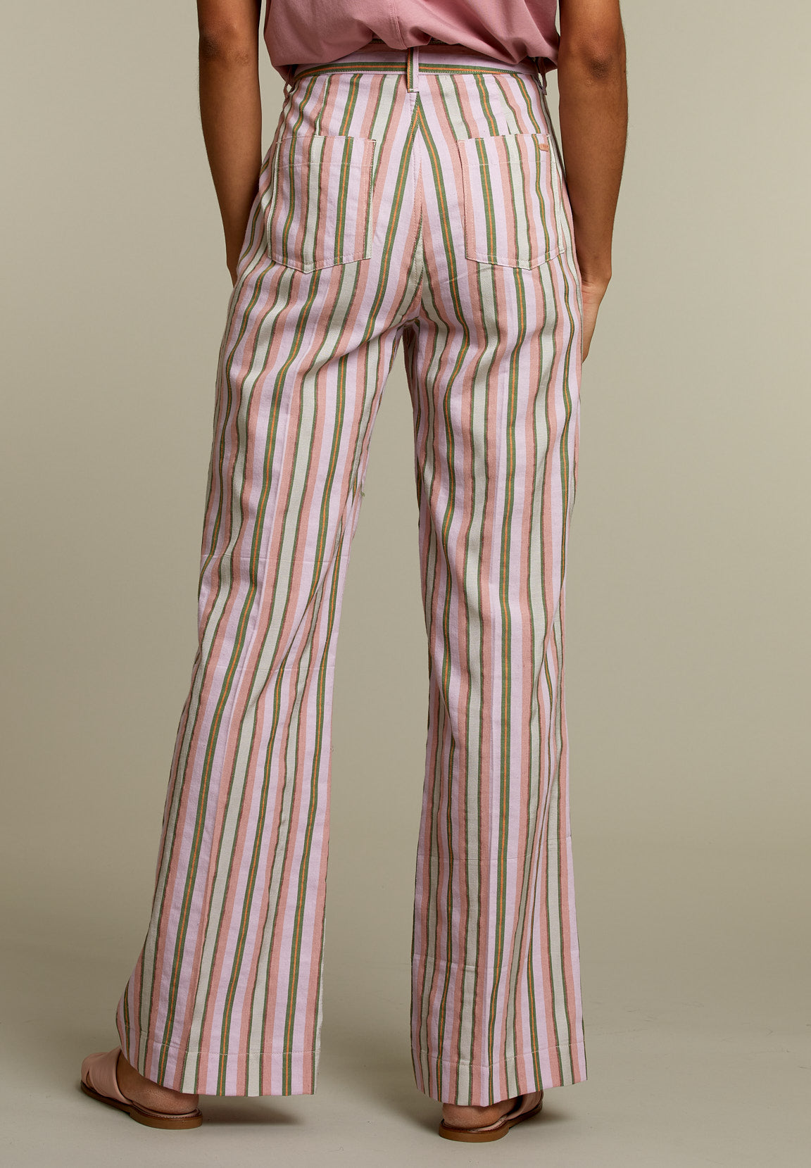 Striped Straight Pants - Multi - W