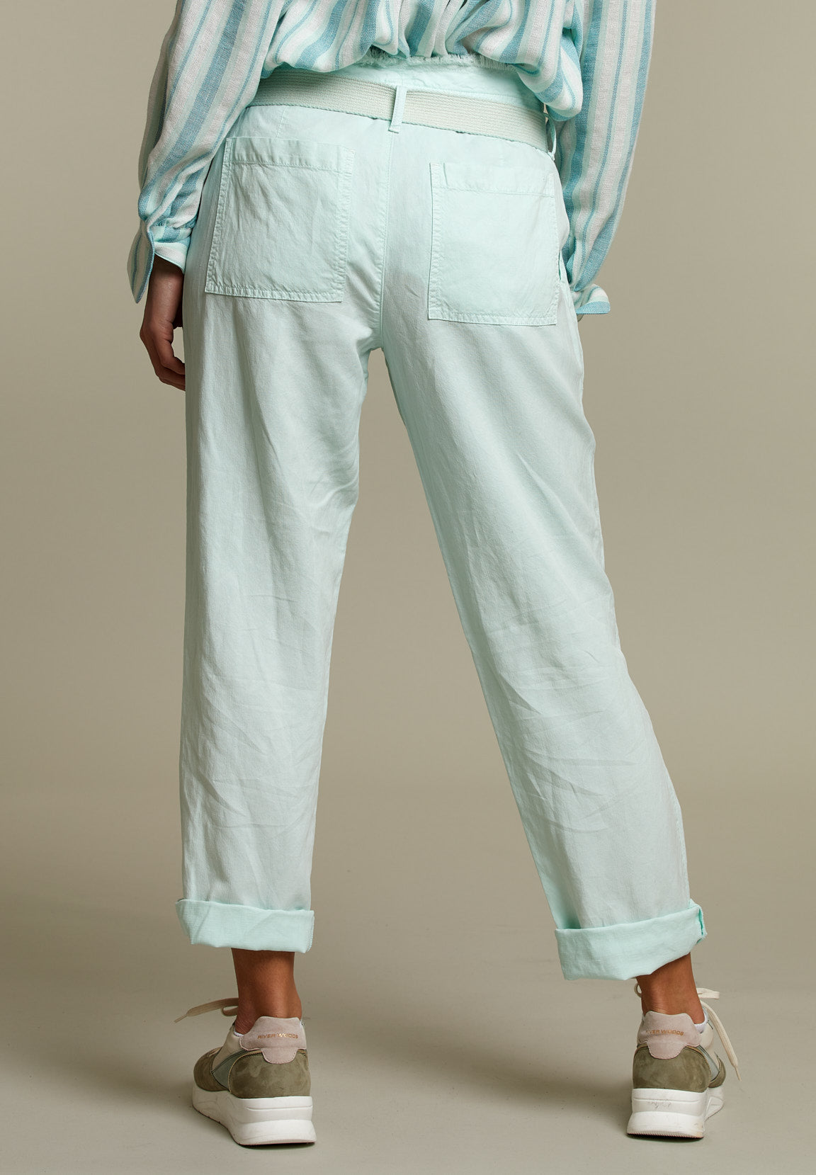 Green High Waist Pants - Green