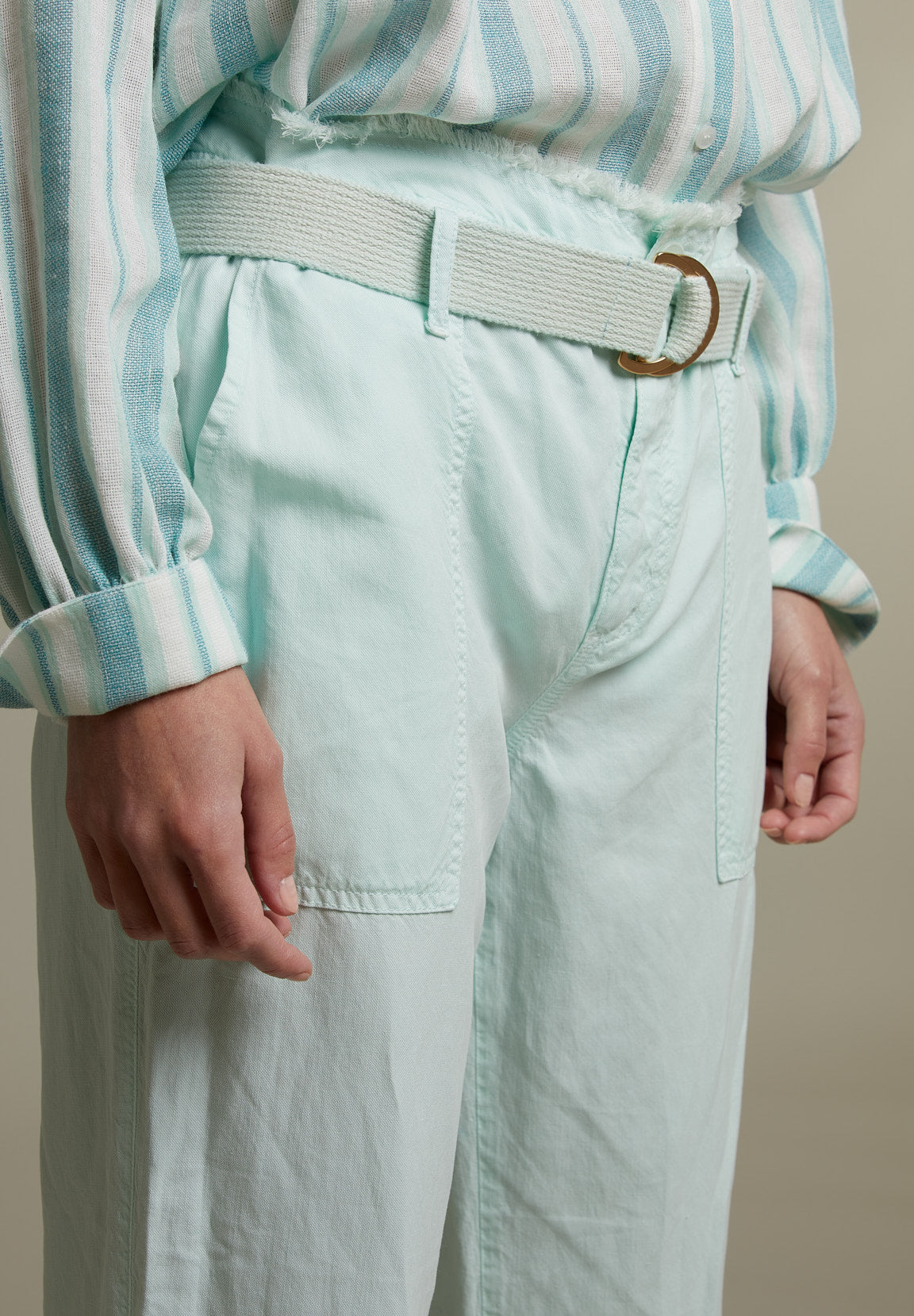 Green High Waist Pants - Green