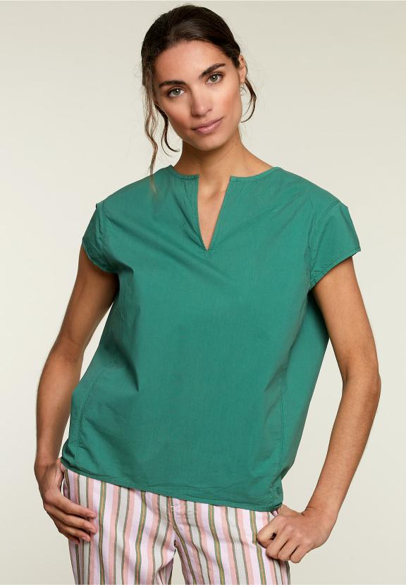Green Loose Cap Sleeves Shirt - Groen