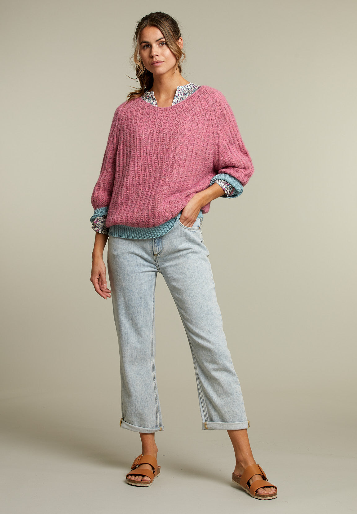 Colorful Loose Long Sleeves Shirt - Multi