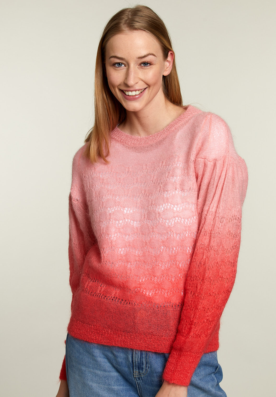 Pink And Red Tie & Dye Pullover - Pink - W