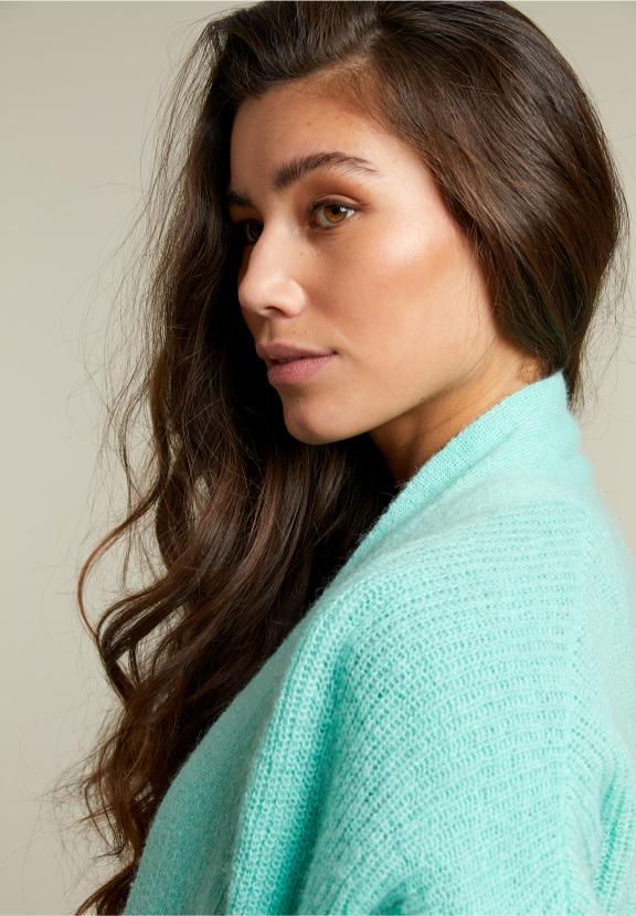 Green V-Neck Cardigan - Vert