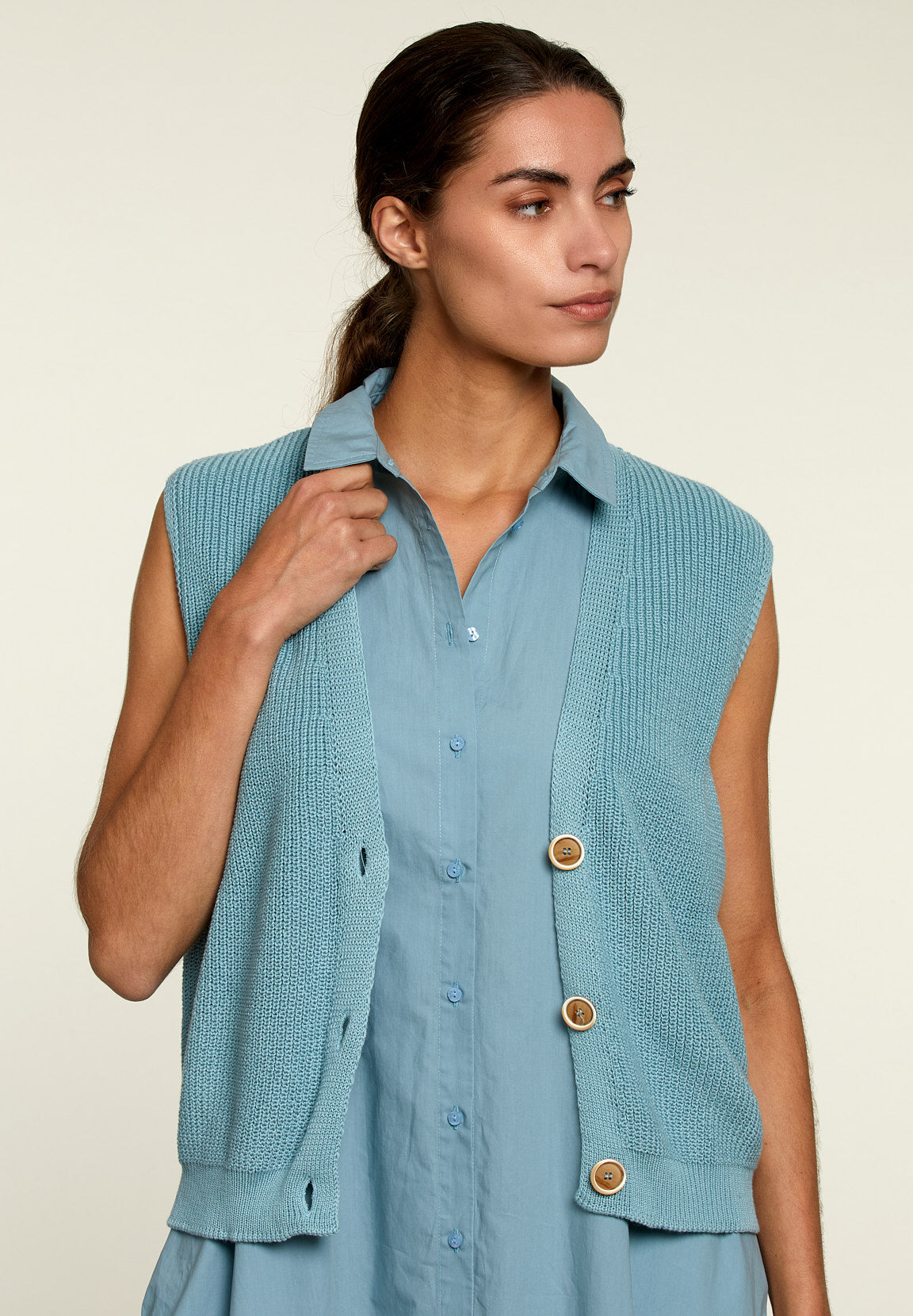 Green V-Neck Spencer - Green - W