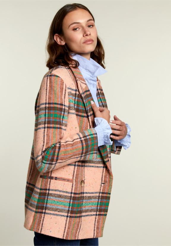 Multi Checked Blazer 4 Buttons - Meervoudig