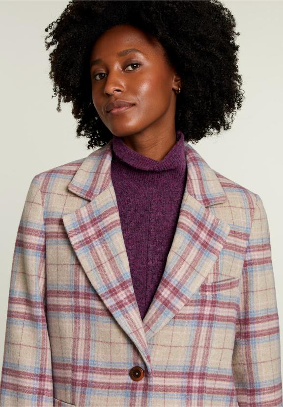 Multi Checked Fitted Blazer - Meervoudig