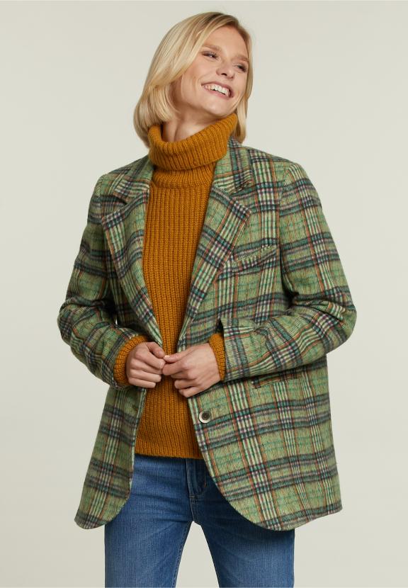 Multi Checked Blazer - Groen