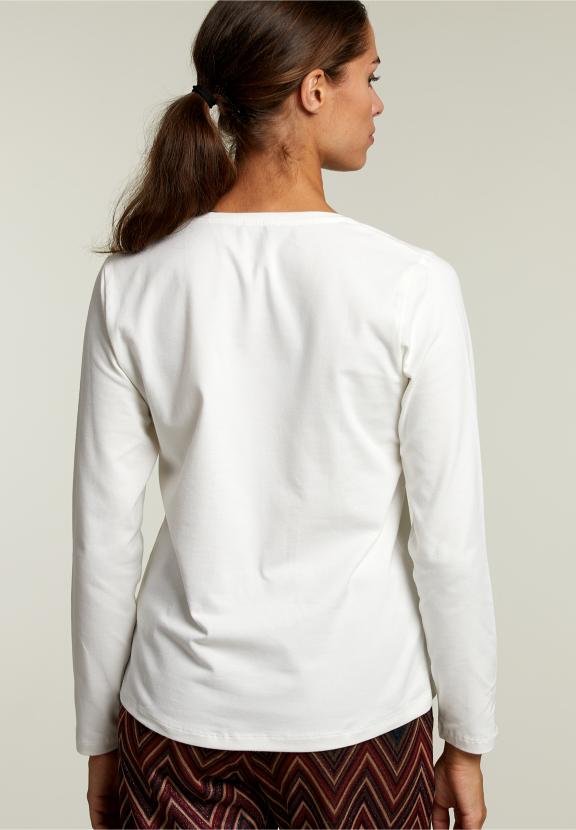 Ecru Crew Neck T-Shirt - Blanc