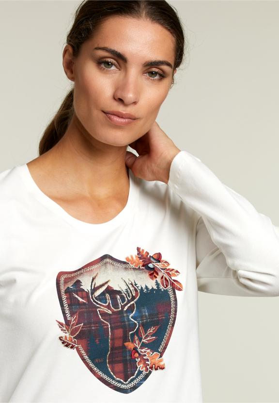Ecru Crew Neck T-Shirt - Wit