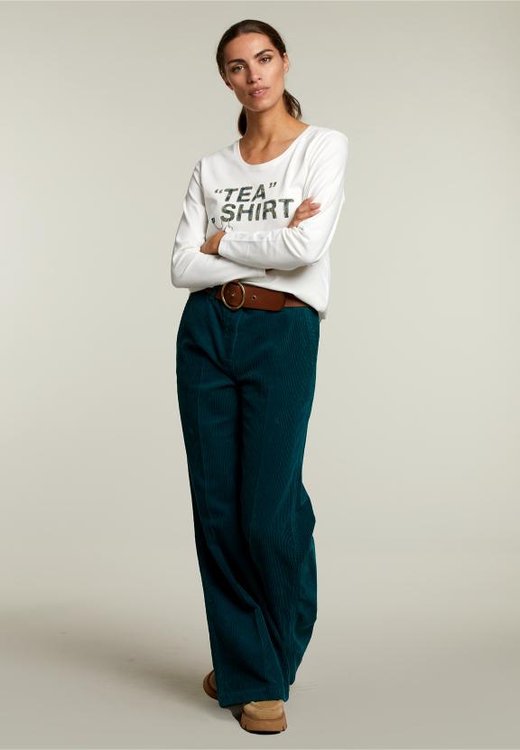 Ecru Crew Neck T-Shirt - Blanc