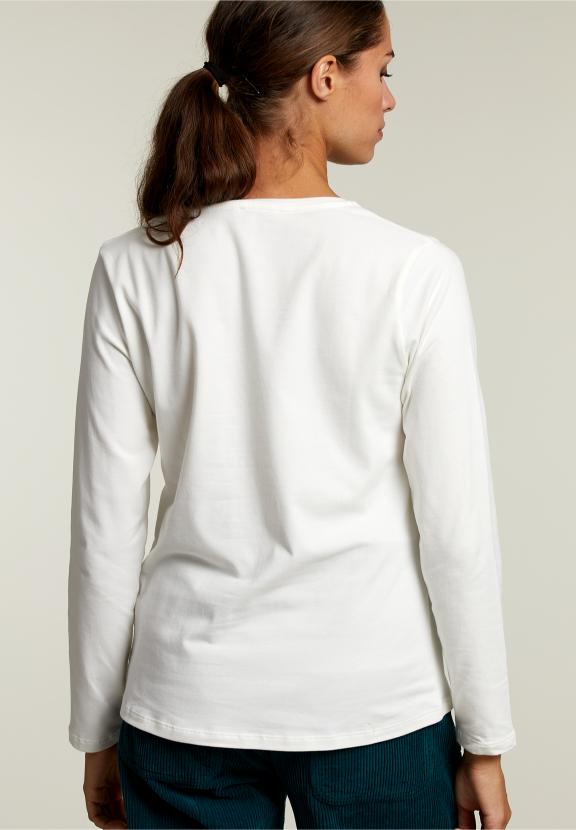 Ecru Crew Neck T-Shirt - Blanc