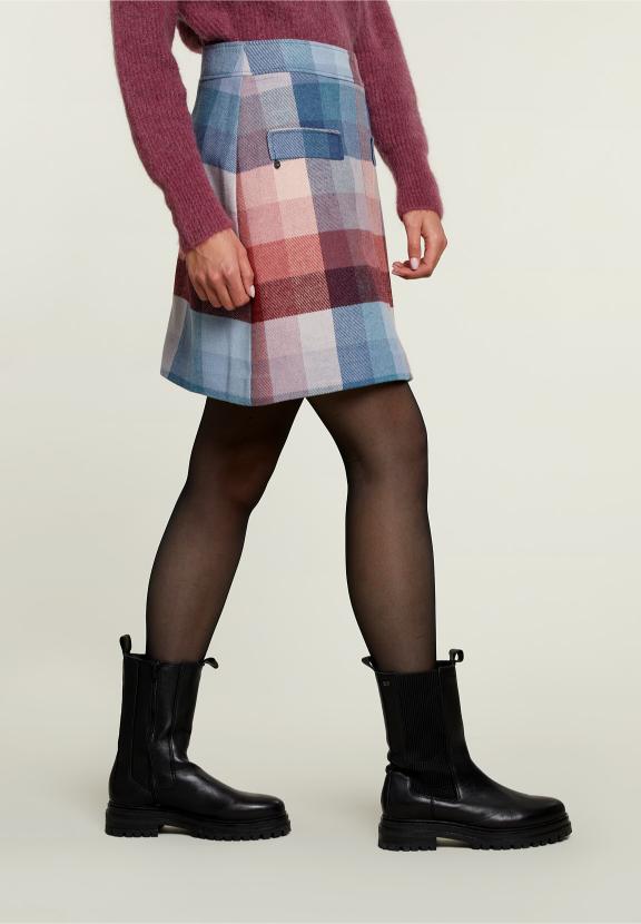 Multi Checked Short Skirt - Meervoudig