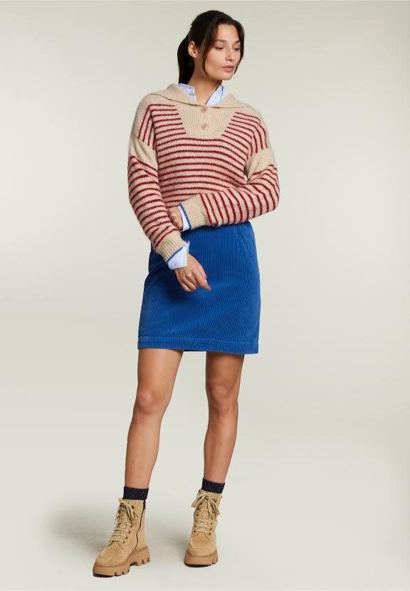 Blue Short Corduroy Skirt - Groen