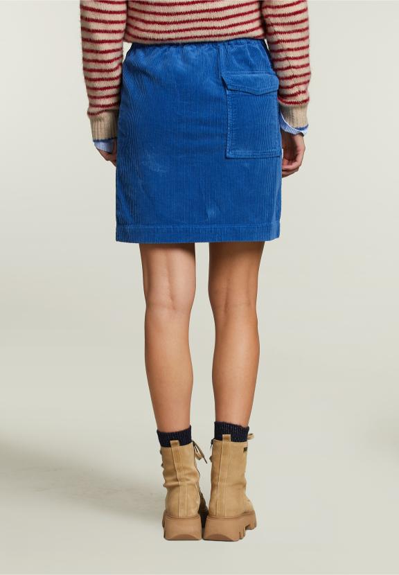 Blue Short Corduroy Skirt - Vert