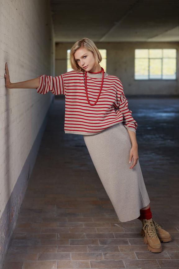 Beige Midi Skirt - Beige