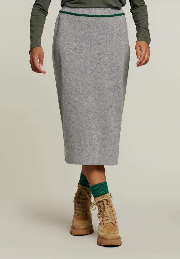 Grey Midi Skirt - Grijs
