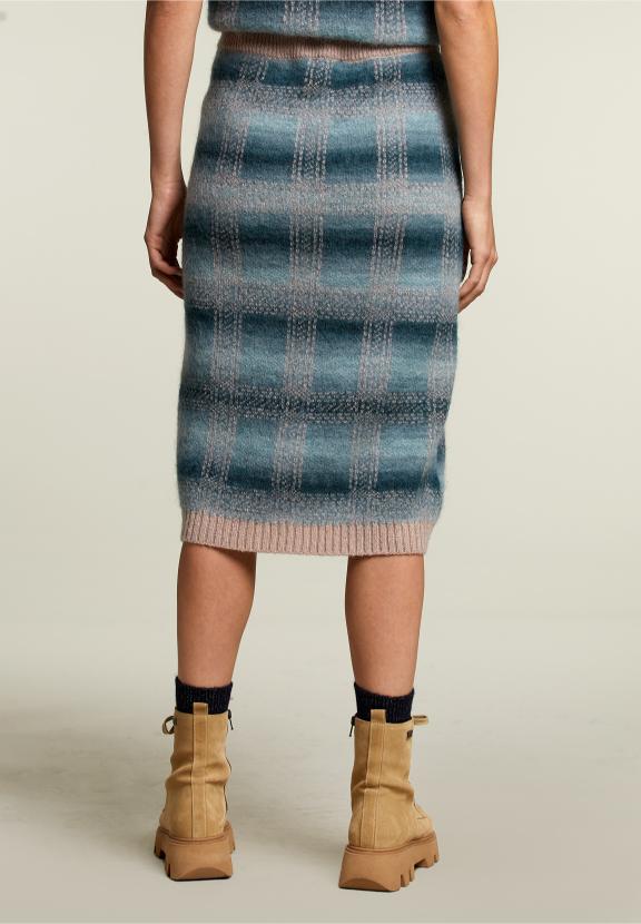 Multi Knitted Jacquard Midi Skirt - Groen