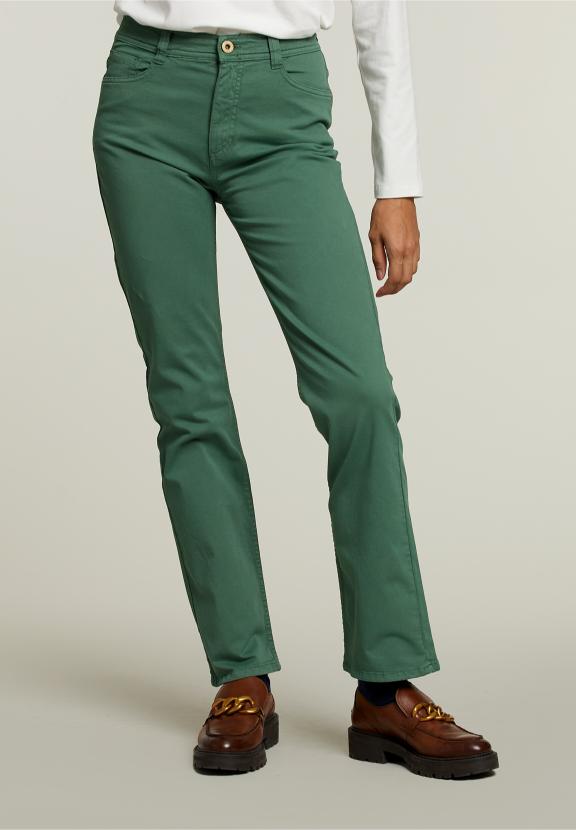 Green Long 5-Pocket Pants - Groen