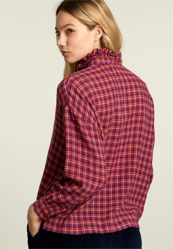 Meermaals Gecontroleerde Blouse - Rood - W
