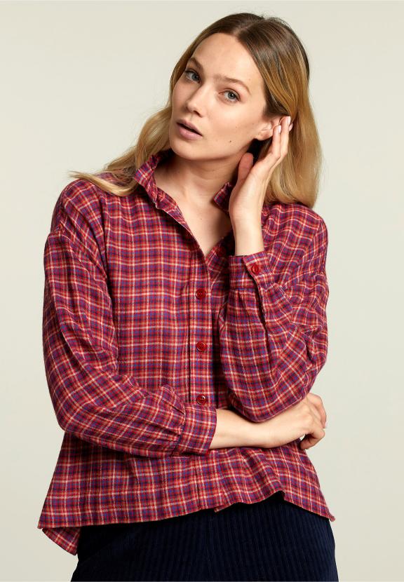 Meermaals Gecontroleerde Blouse - Rood - W