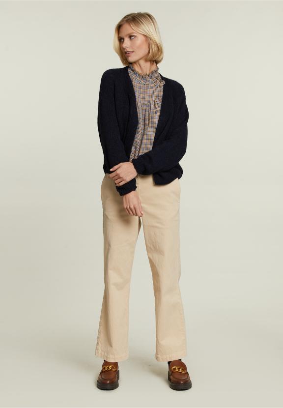 Meermaals Gecontroleerd Overhemd Fantasie Halslijn - Bruin - W