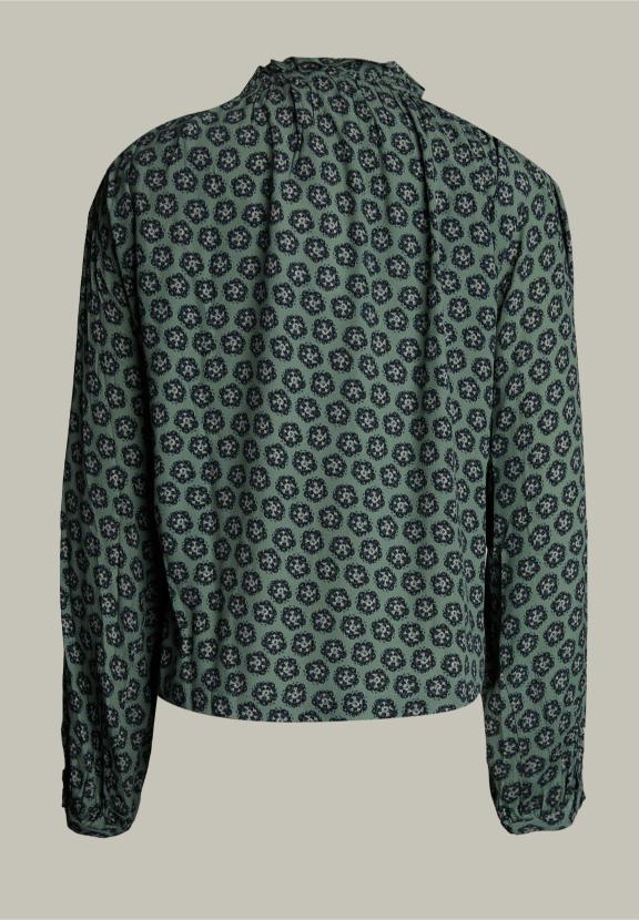 Multi-Fantasie Blouse Met Ballonmouwen - Bruin - W