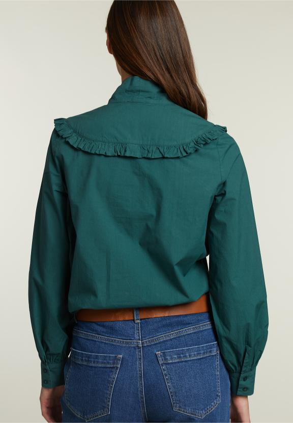 Green Blouse With Bow - Groen