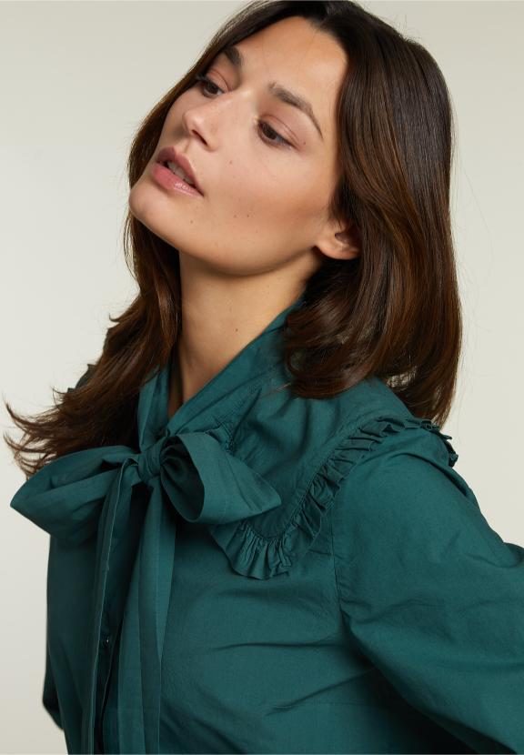 Green Blouse With Bow - Vert