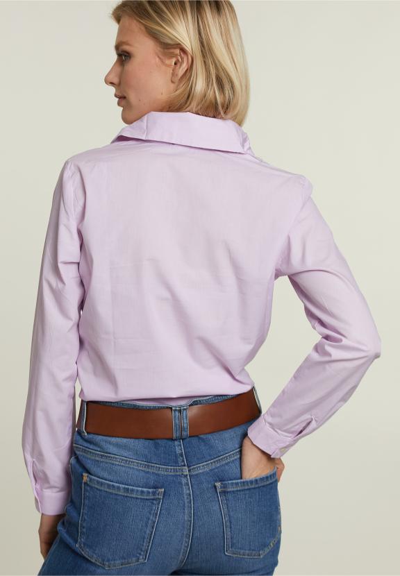 Pink Striped Mock Neck Blouse - Roze