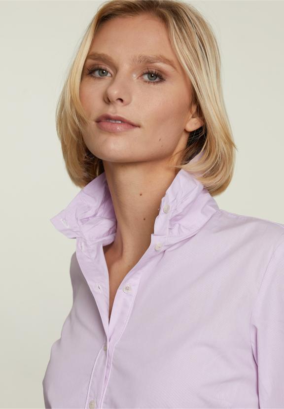 Pink Striped Mock Neck Blouse - Roze
