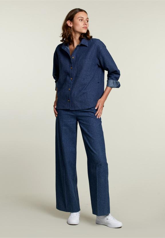 Blue Shirt Applied Pocket - Meervoudig