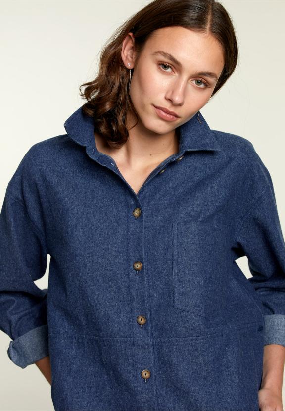 Blue Shirt Applied Pocket - Meervoudig
