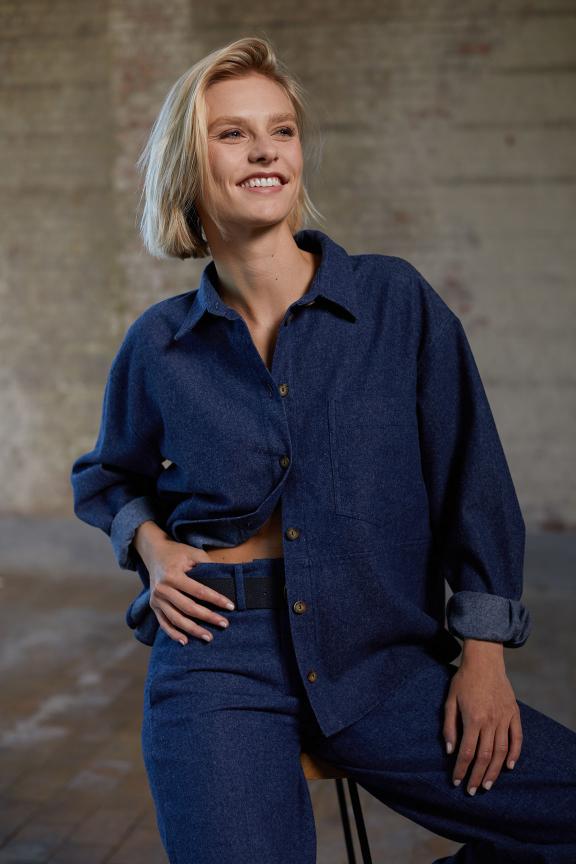 Blue Shirt Applied Pocket - Meervoudig