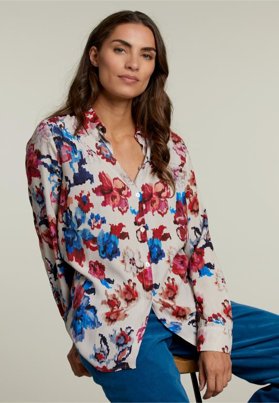 Multi Floral Shirt With Buttons - Meervoudig