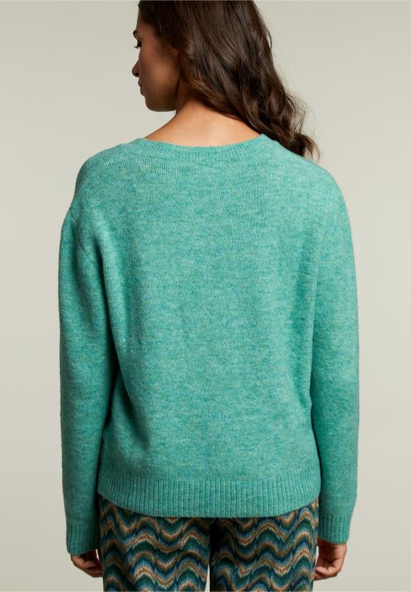 Green Crew Neck Uni Sweater - Groen