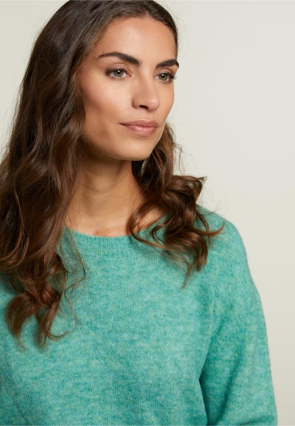 Green Crew Neck Uni Sweater - Vert