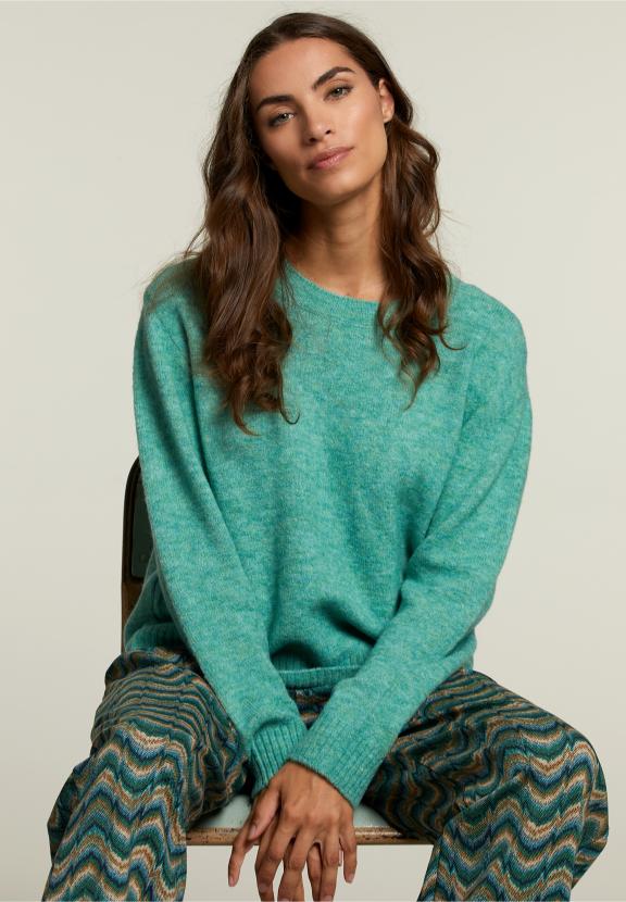Green Crew Neck Uni Sweater - Groen