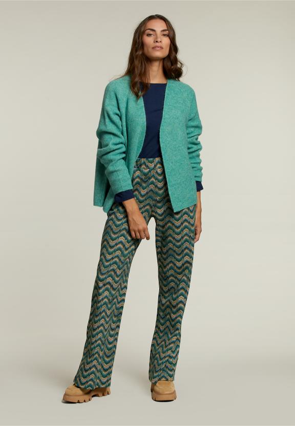 Groen Basic V-Hals Vest - W