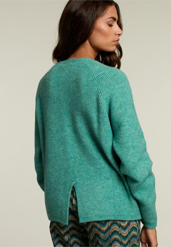 Groen Basic V-Hals Vest - W