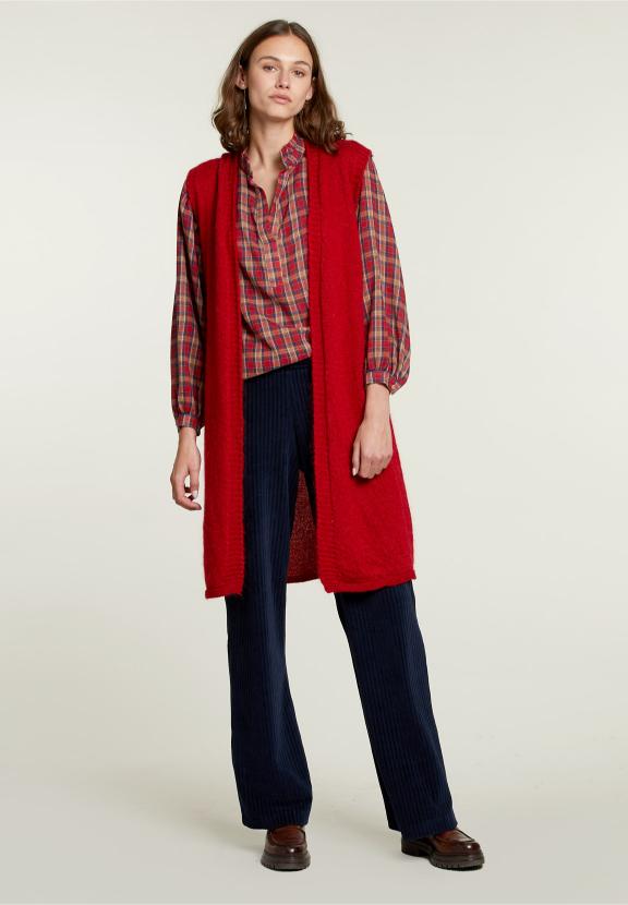 Red Sleeveless Cardigan - Rood