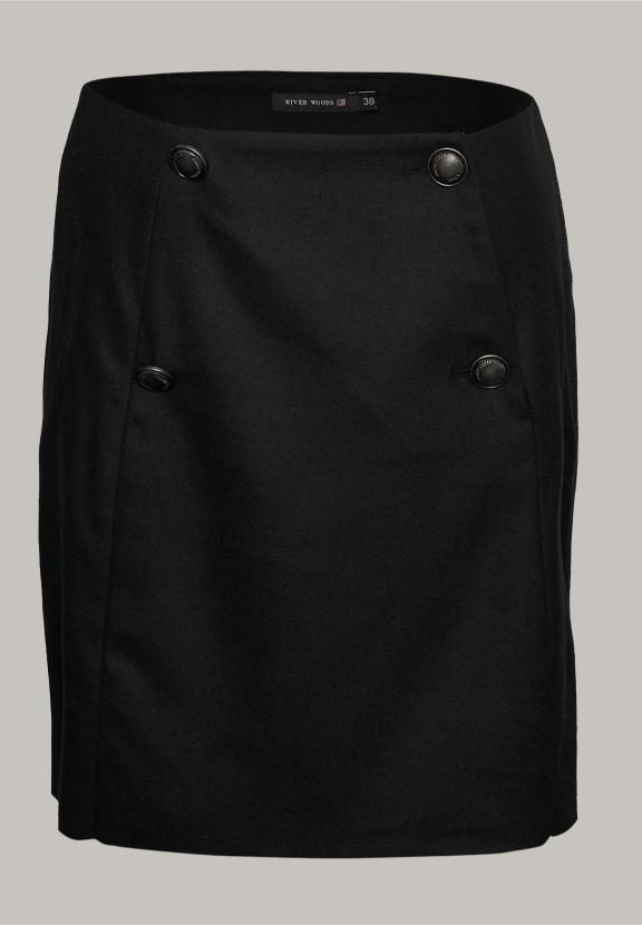 Navy Mini Skirt With Buttons - Blauw