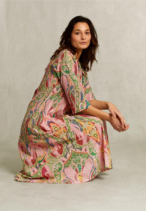 Multi Paisley V-Neck Dress - Multi - W