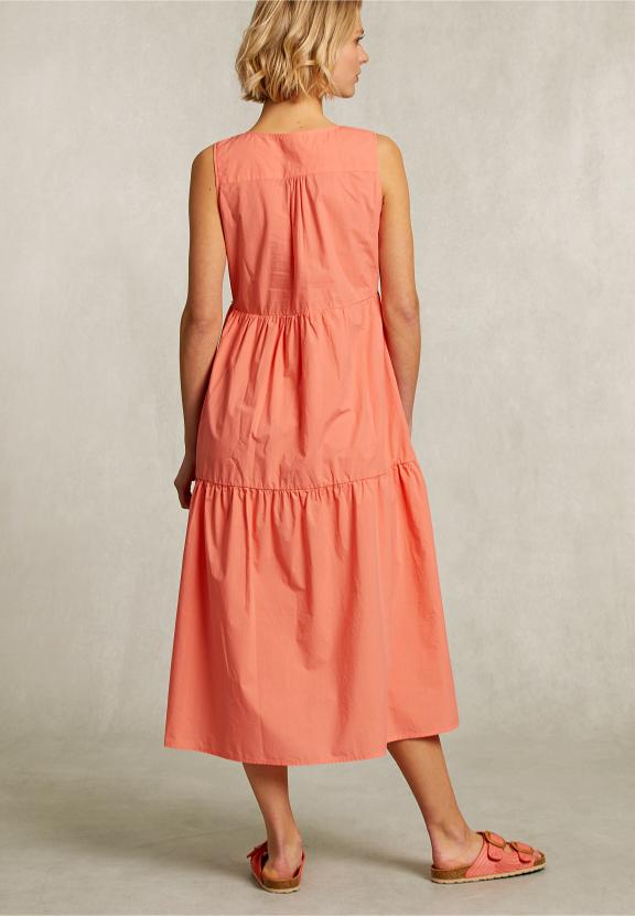 Orange Sleeveless Ruffled Uni Dress - Oranje